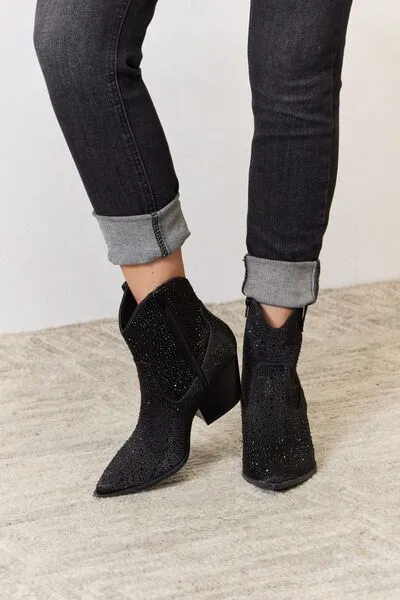 Hazel Blues® |  East Lion Corp Rhinestone Ankle Cowboy Boots