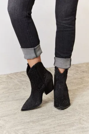 Hazel Blues® |  East Lion Corp Rhinestone Ankle Cowboy Boots