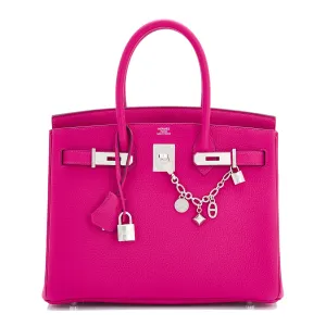 Hermes Rose Pourpre 30cm Birkin Pink Togo Palladium Hardware