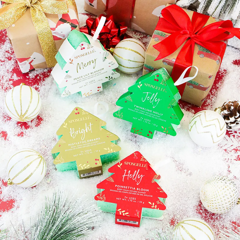 Holiday Tree Body Wash Infused Buffer - Assorted Fragrances
