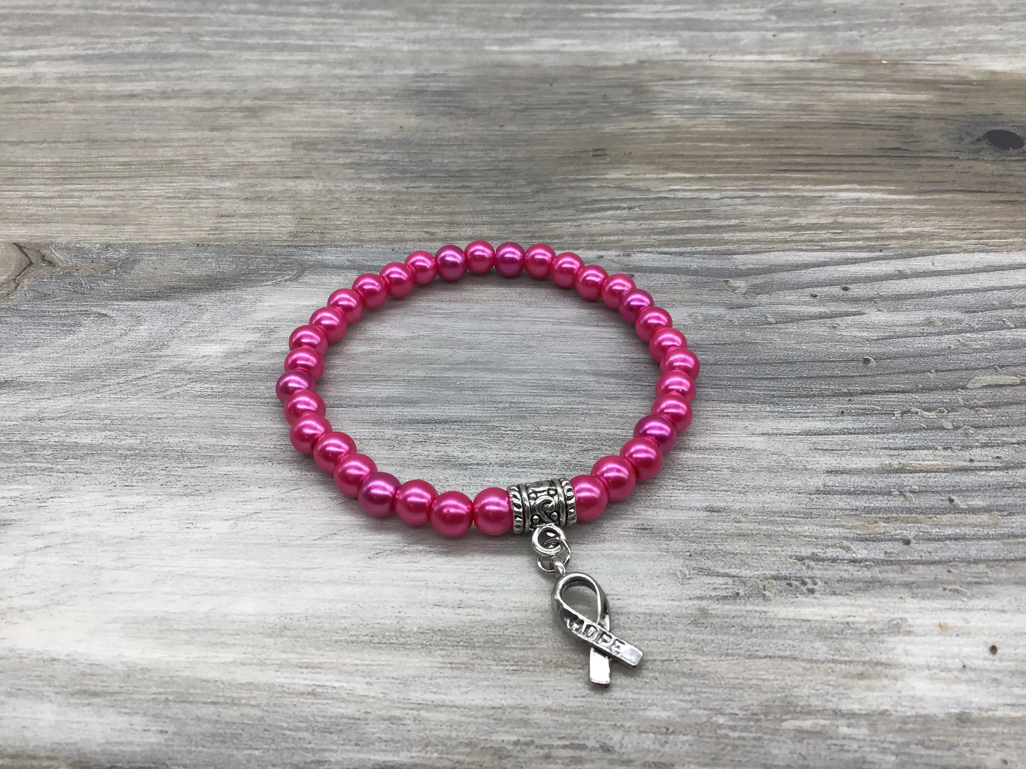 Hope Necklace/Earrings/Bracelet Set (Breast Cancer Awareness)