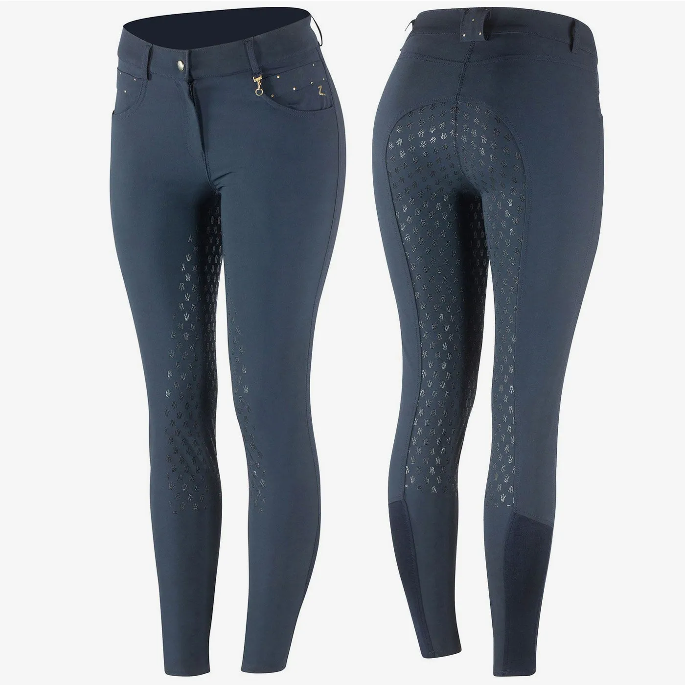 Horze Sienna Ladies Breeches Navy & Gold