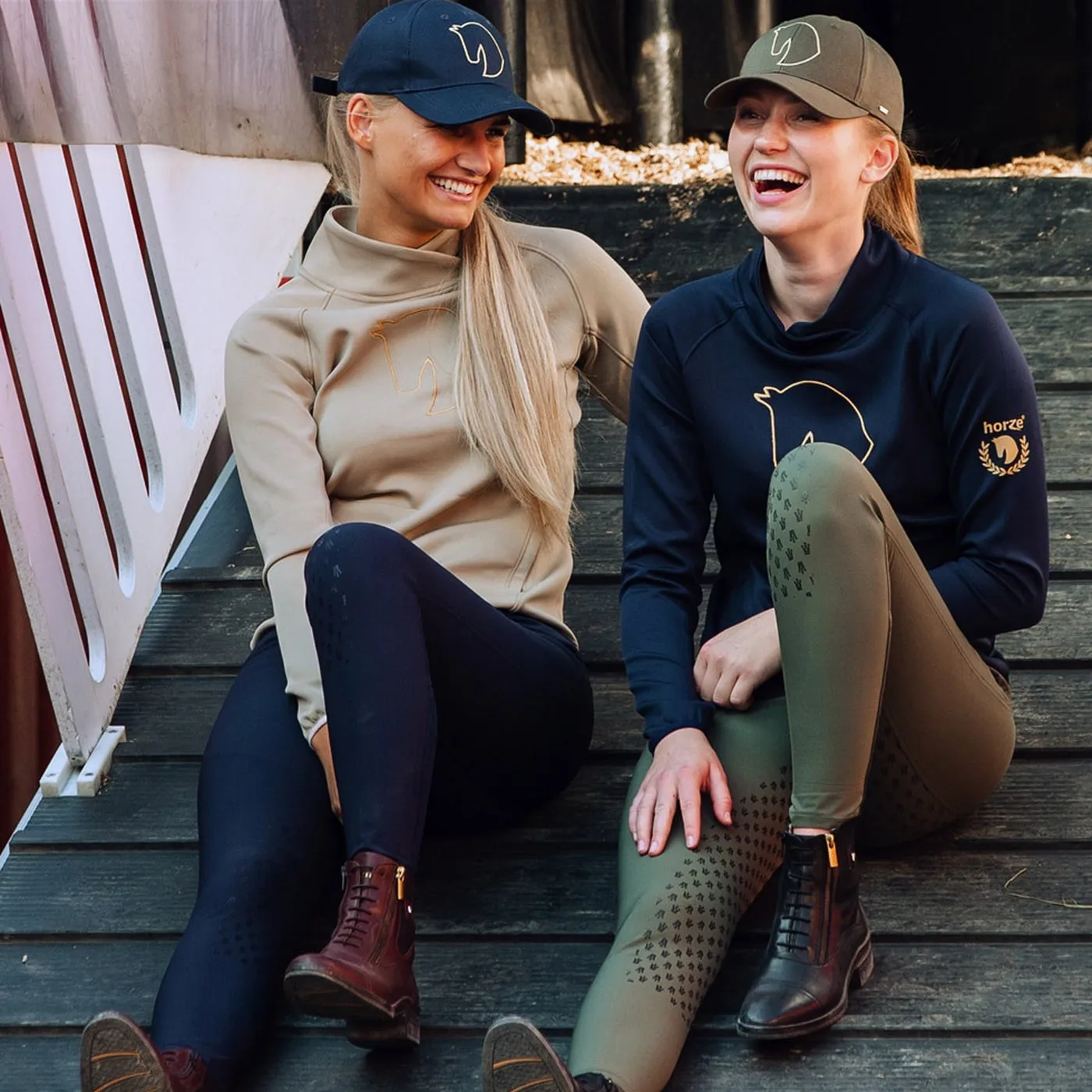 Horze Sienna Ladies Breeches Navy & Gold