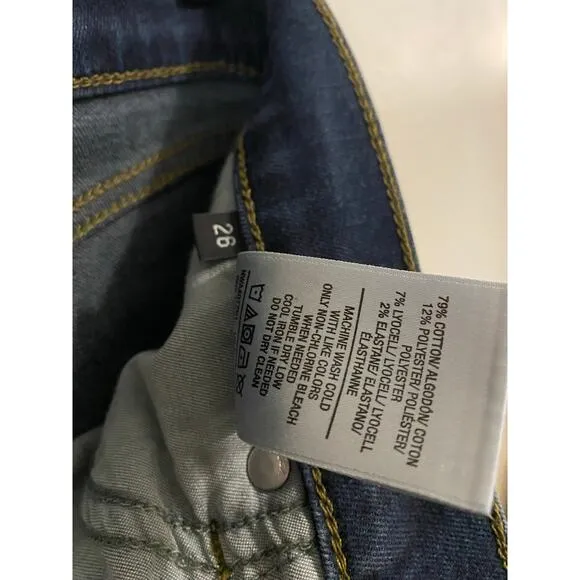 Hudson Women's Krista Super Skinny Jeans US 26 Dark Wash Blue Denim Slim Stretch