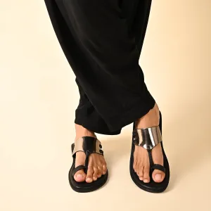 Indy Silver Kolhapuri Slippers For Men