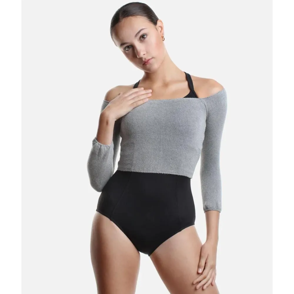 Intermezzo 6579 3/4 Sleeve Crop Top - Adult