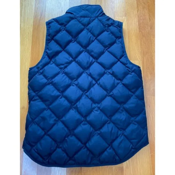J. Crew Excursion Quilted 70% Down Vest Navy Blue Medium Warm Women's MINT