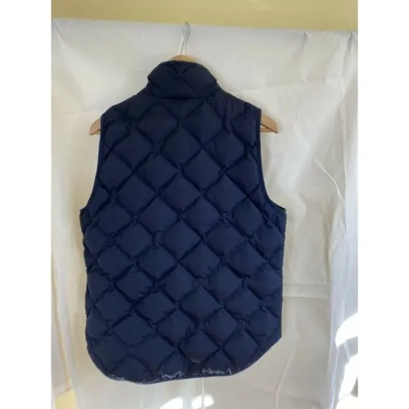 J. Crew Excursion Quilted 70% Down Vest Navy Blue Medium Warm Women's MINT