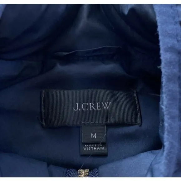 J. Crew Excursion Quilted 70% Down Vest Navy Blue Medium Warm Women's MINT