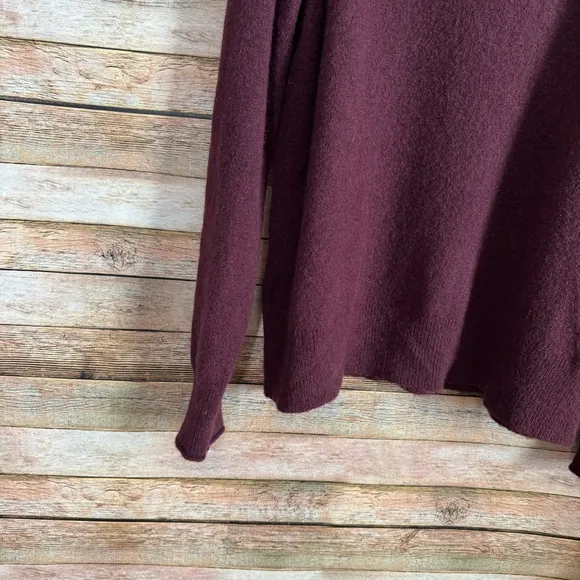J. Crew Women's Maroon Red Rollneck Sweater in Softspun Wool Alpaca Blend Size L