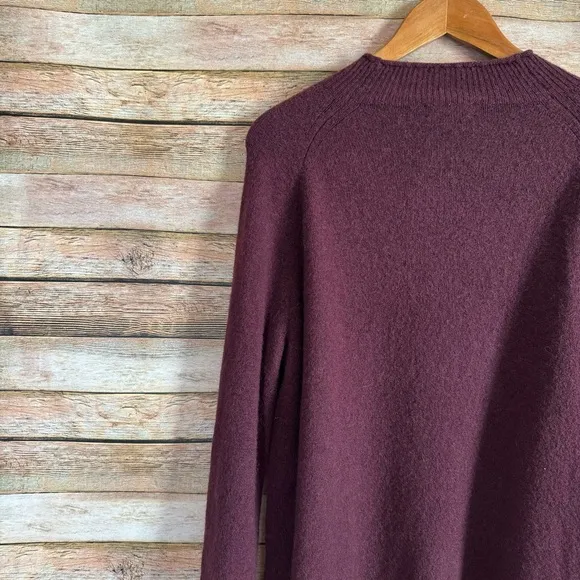 J. Crew Women's Maroon Red Rollneck Sweater in Softspun Wool Alpaca Blend Size L