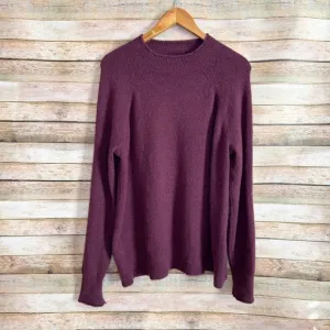 J. Crew Women's Maroon Red Rollneck Sweater in Softspun Wool Alpaca Blend Size L