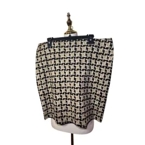 J. McLaughlin Women's Size 14 Geometric Pencil Skirt Knee Length