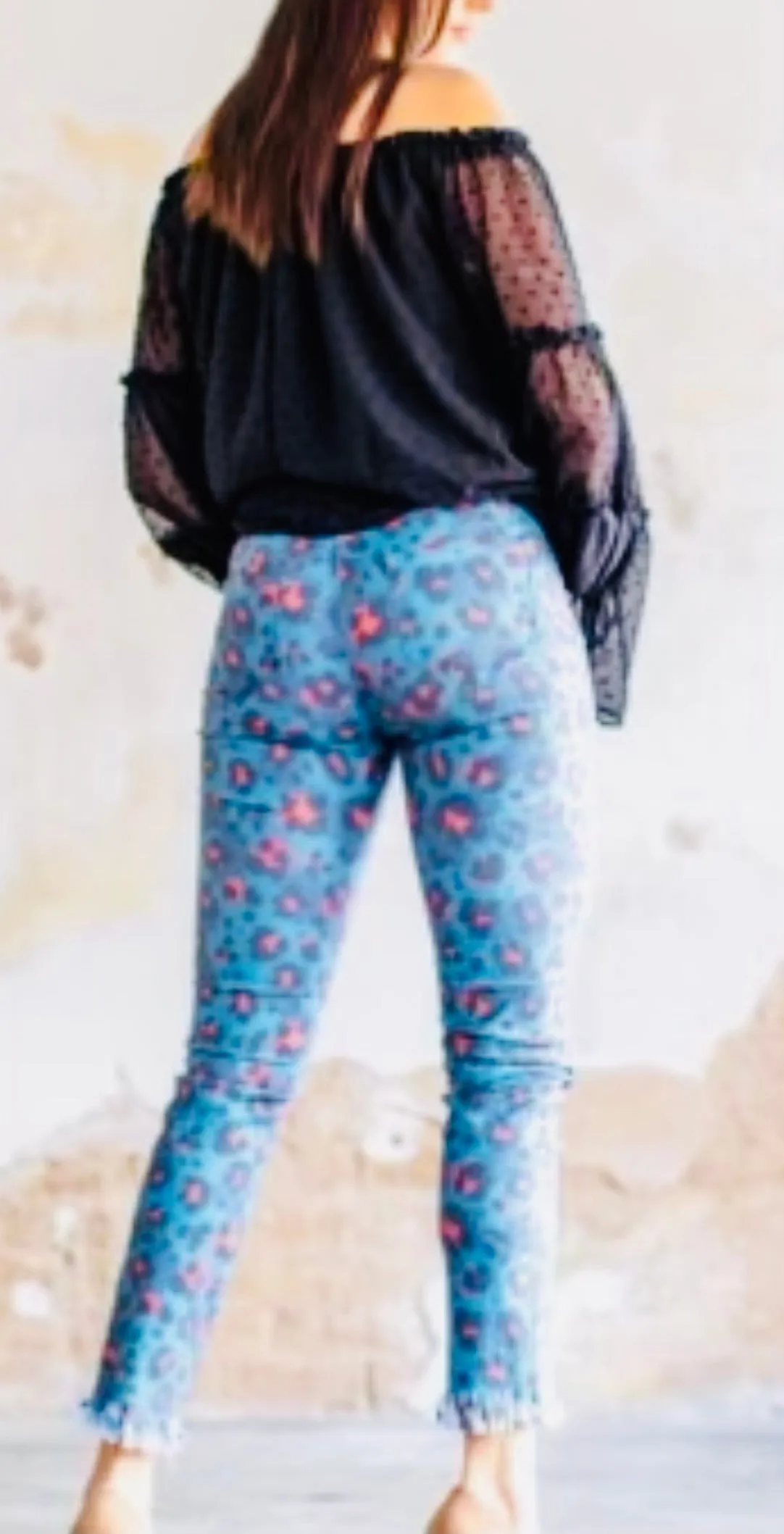 Jade & Orange Leopard Skinny Jeans
