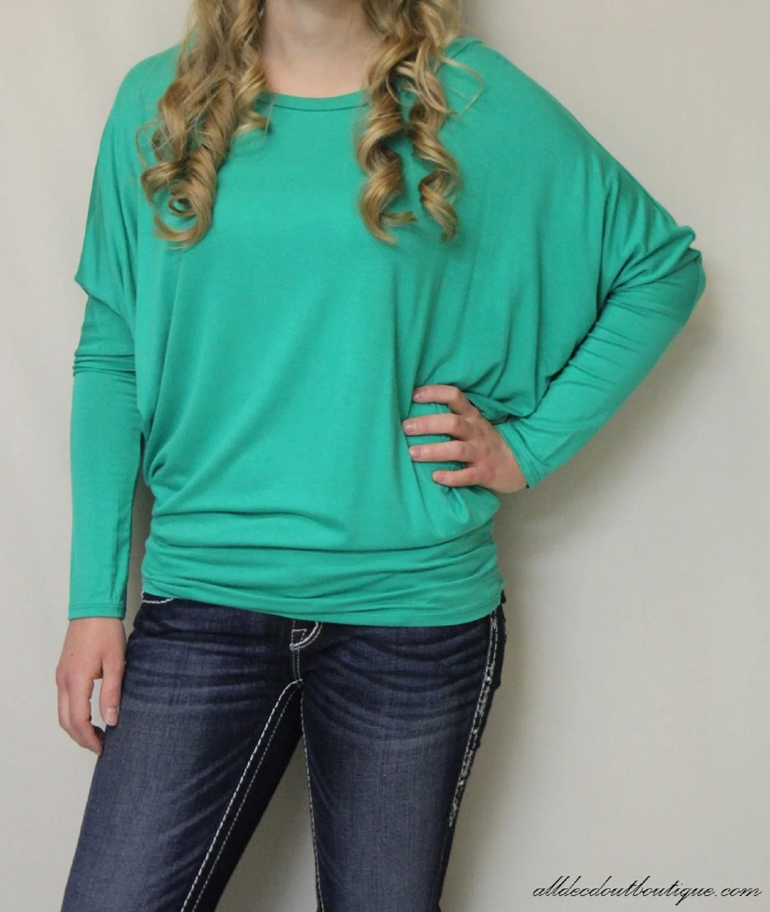 Julila | Dolman  Long Sleeve Top Green