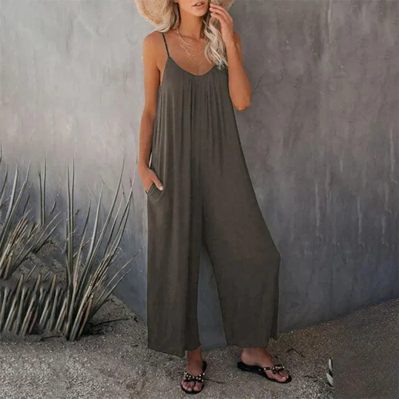 Jumpsuit Bella™ | Women's Sleeveless Loose Jumpsuit | Lightweight Fabric, Side Pockets & Relaxed Fit