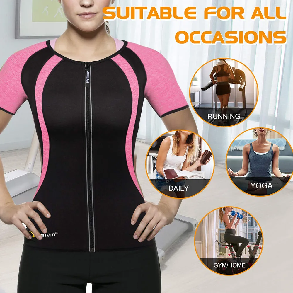Junlan Women Neoprene Hot Sweat Workout T-shirt