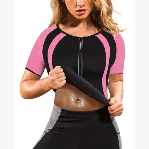 Junlan Women Neoprene Hot Sweat Workout T-shirt
