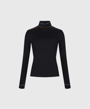 KANDIN High-Neck Long Sleeve T-Shirt - Black