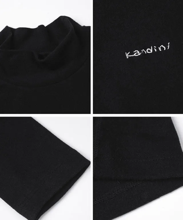 KANDINI Warm High-Neck T-Shirt - Black
