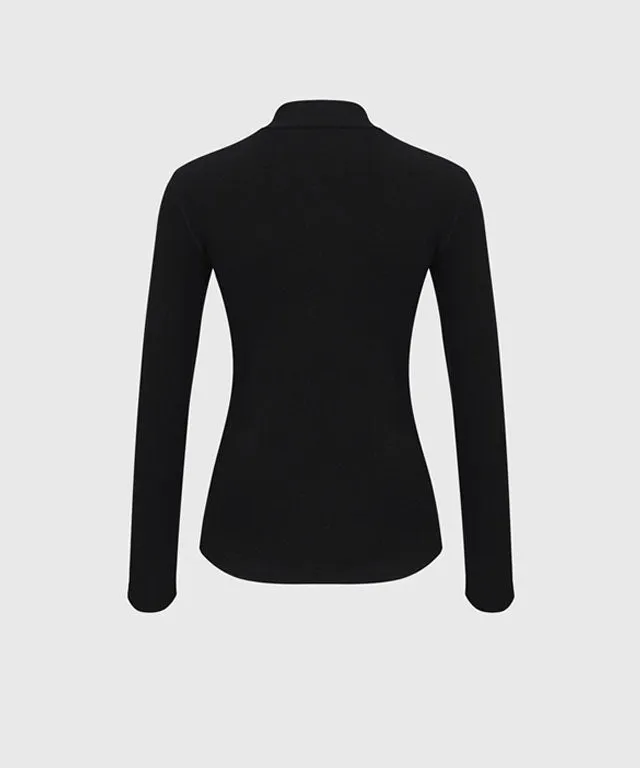 KANDINI Warm High-Neck T-Shirt - Black