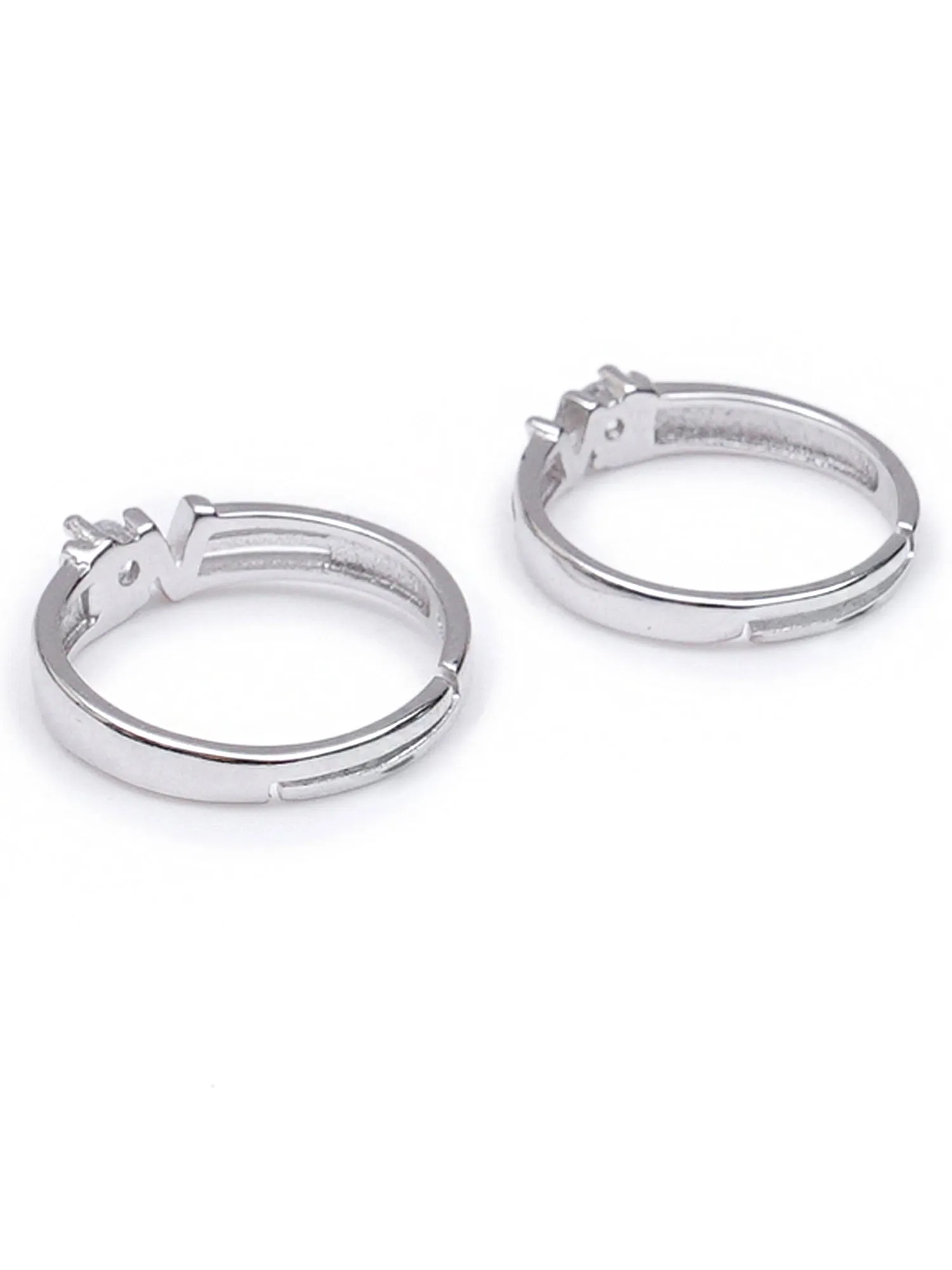 Karatcart LOVE Couple Adjustable Ring for Men and Women