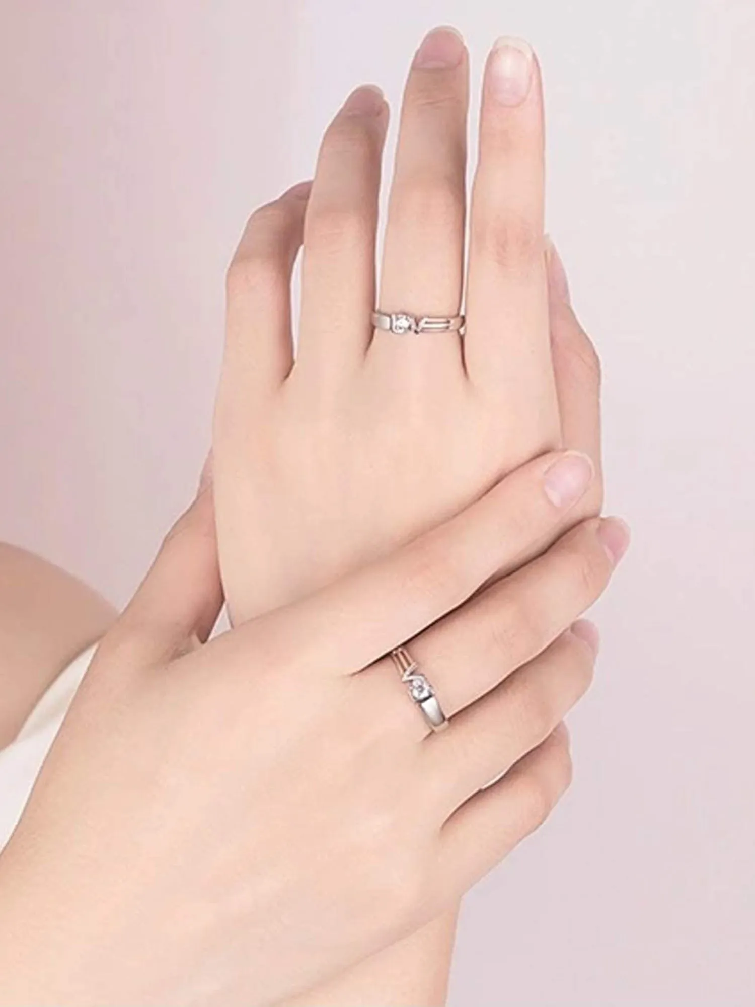 Karatcart LOVE Couple Adjustable Ring for Men and Women