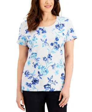 Karen Scott Women's Floral Garden Gift Knit Top