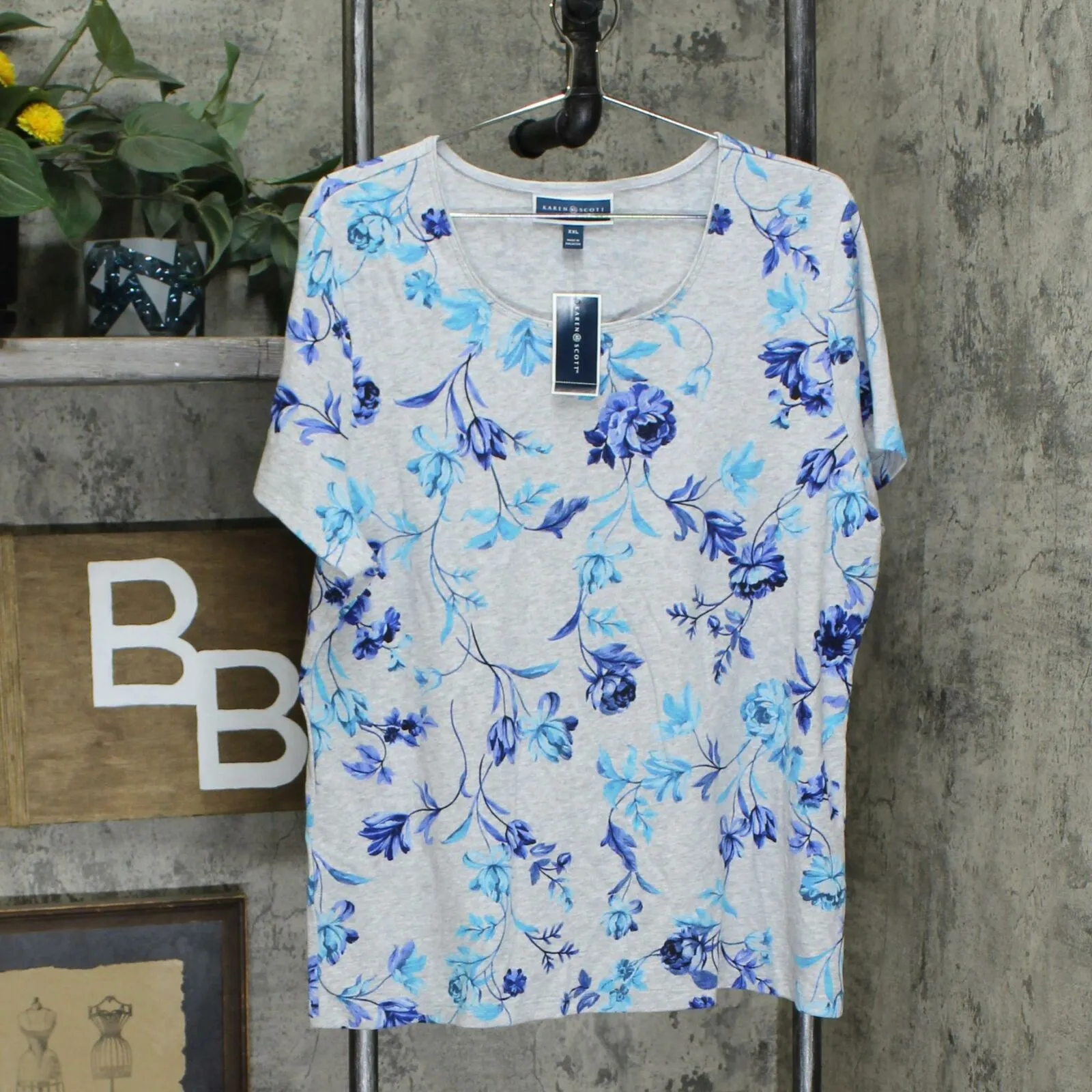 Karen Scott Women's Floral Garden Gift Knit Top
