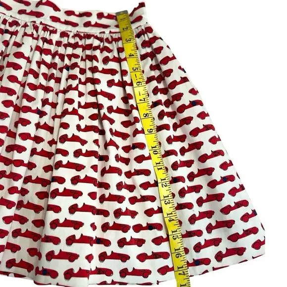 Kate Spade Monaco Red Race Car Pleated Skirt Size 2 Women's Short Skirt