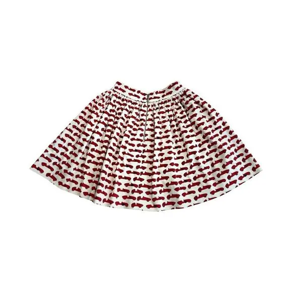 Kate Spade Monaco Red Race Car Pleated Skirt Size 2 Women's Short Skirt