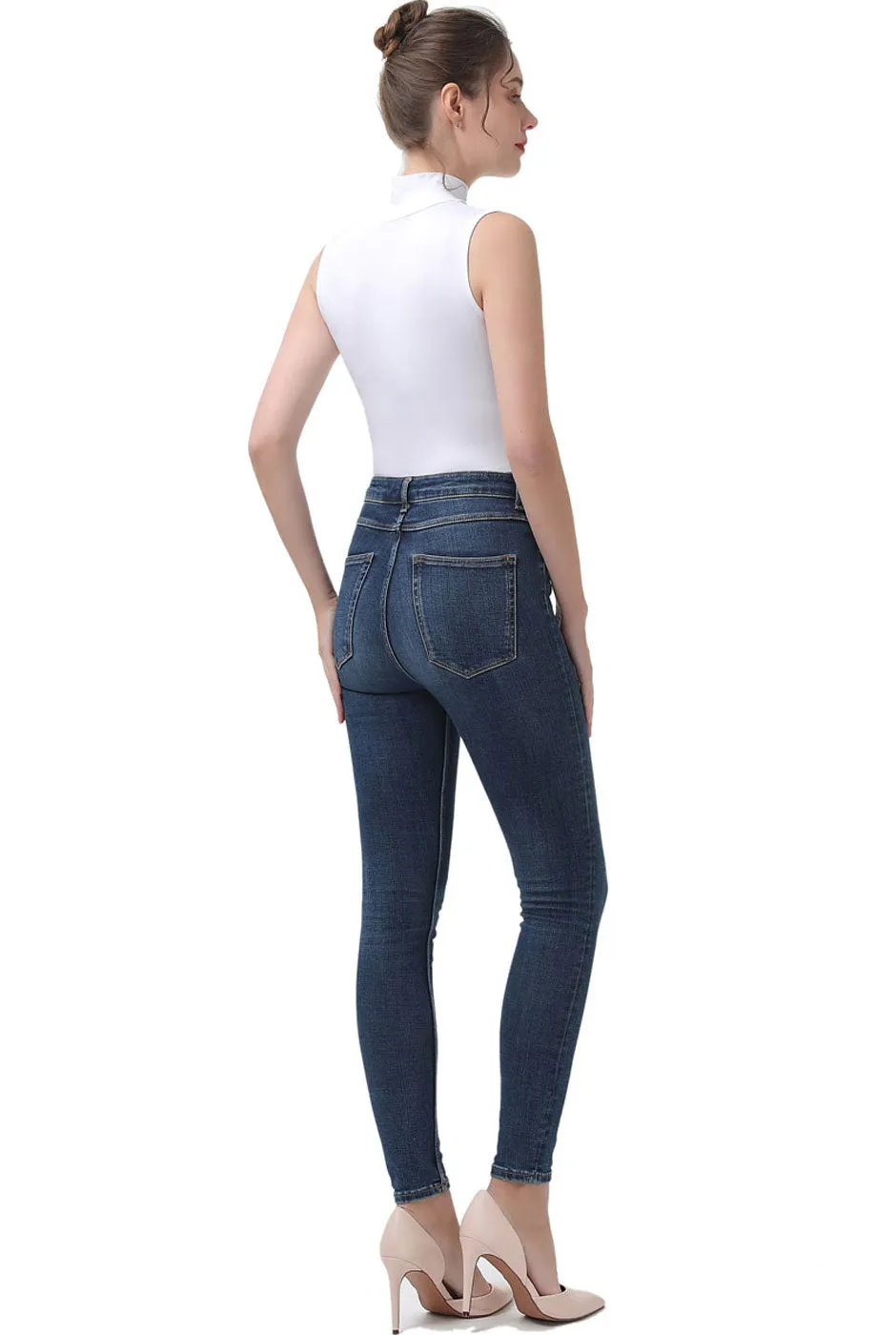 Kimi   Kai Women's Turtleneck Sleeveless Bodysuit
