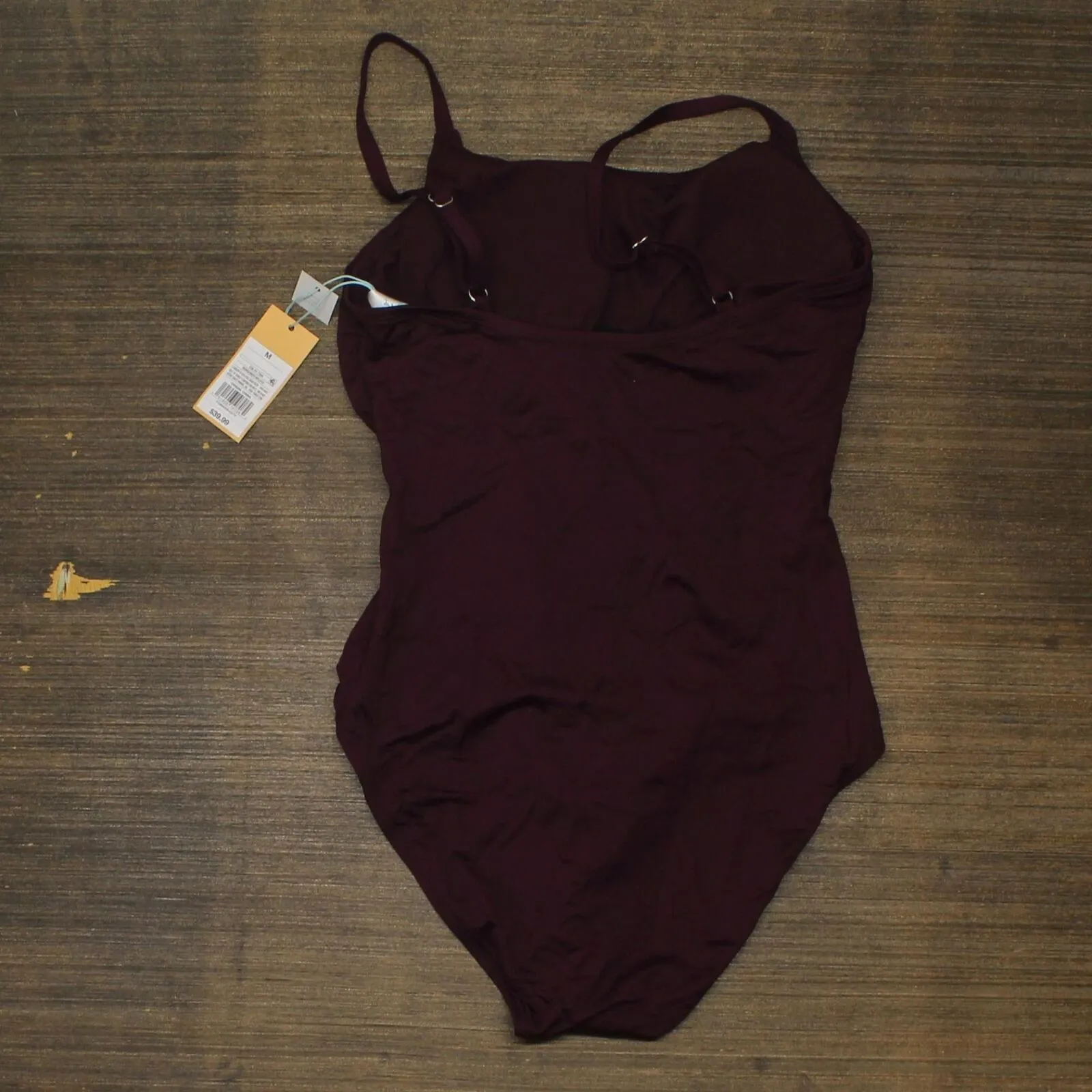 Kona Sol Women's Draped Front Medium Coverage One Piece Swimsuit Burgundy M