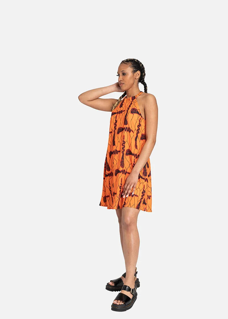 Koze African Print Halter Dress