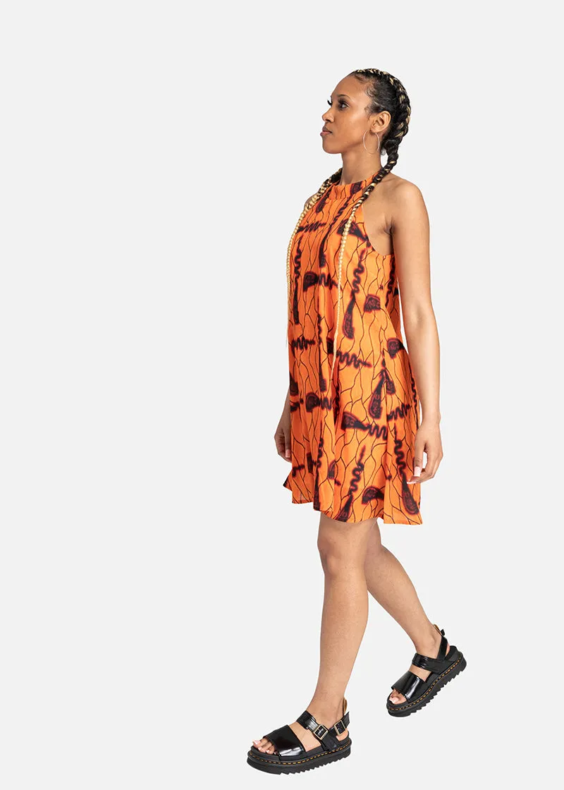 Koze African Print Halter Dress