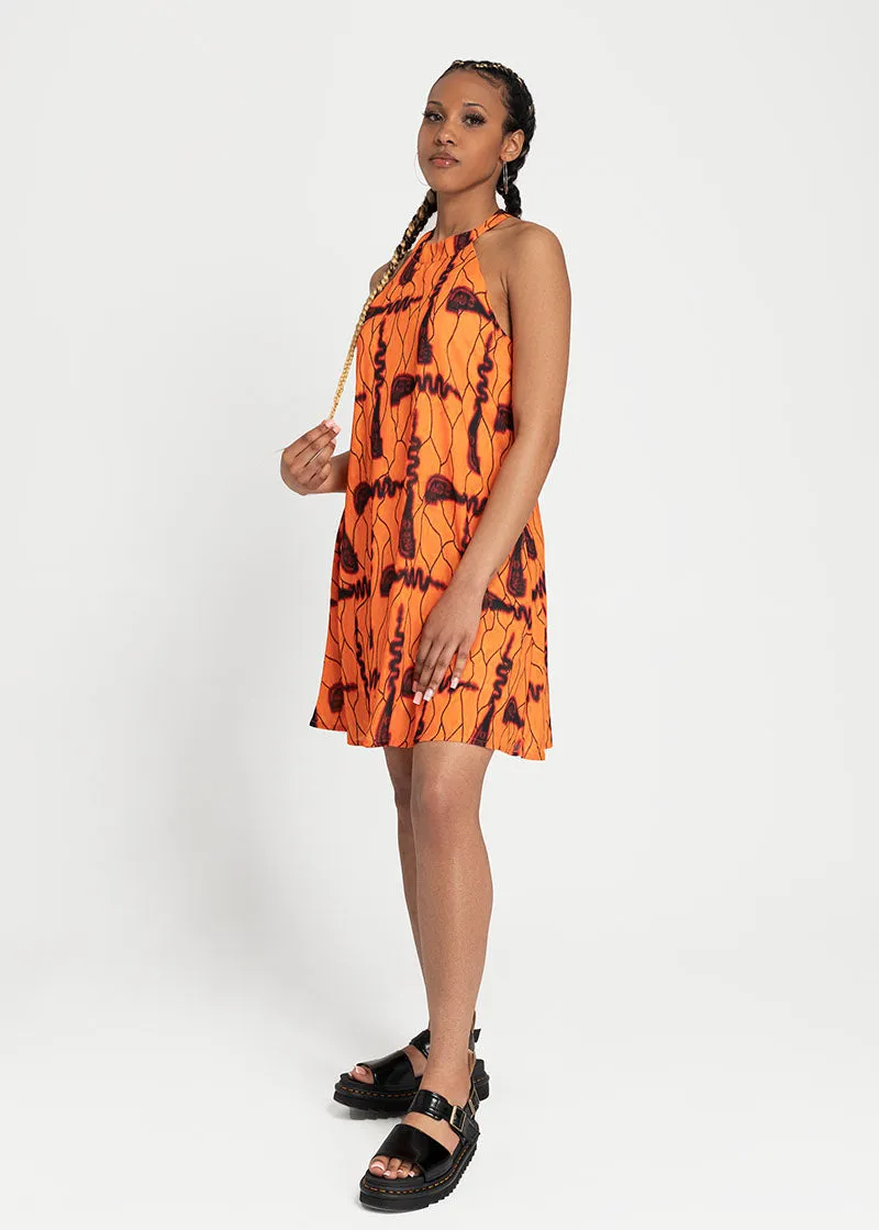 Koze African Print Halter Dress