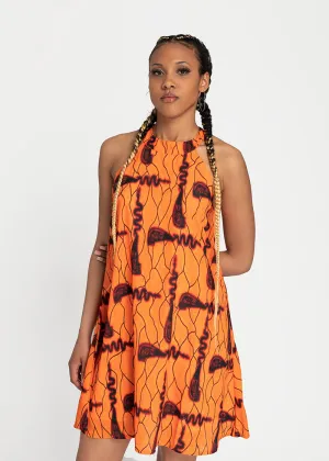 Koze African Print Halter Dress