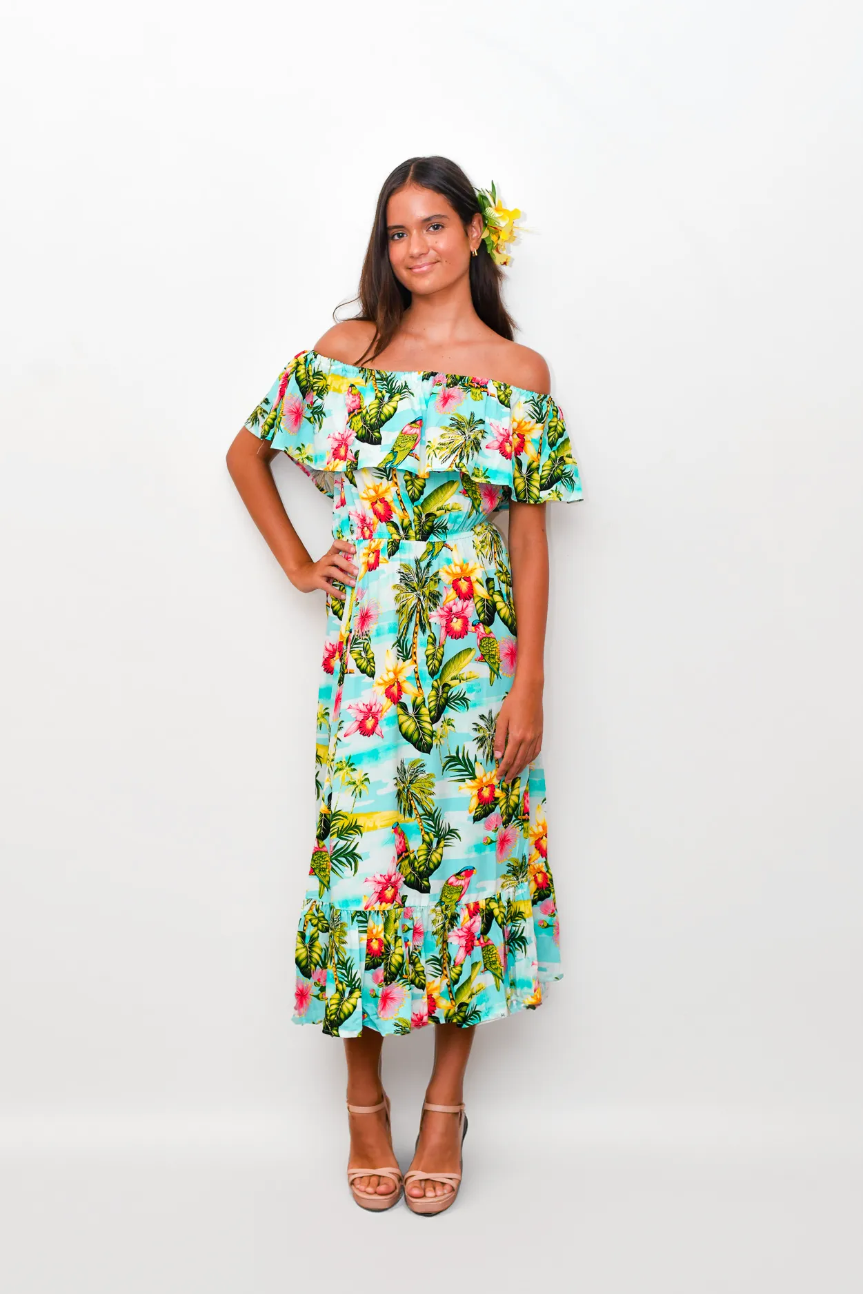 Kula Bird - Off Shoulder Midi Dress