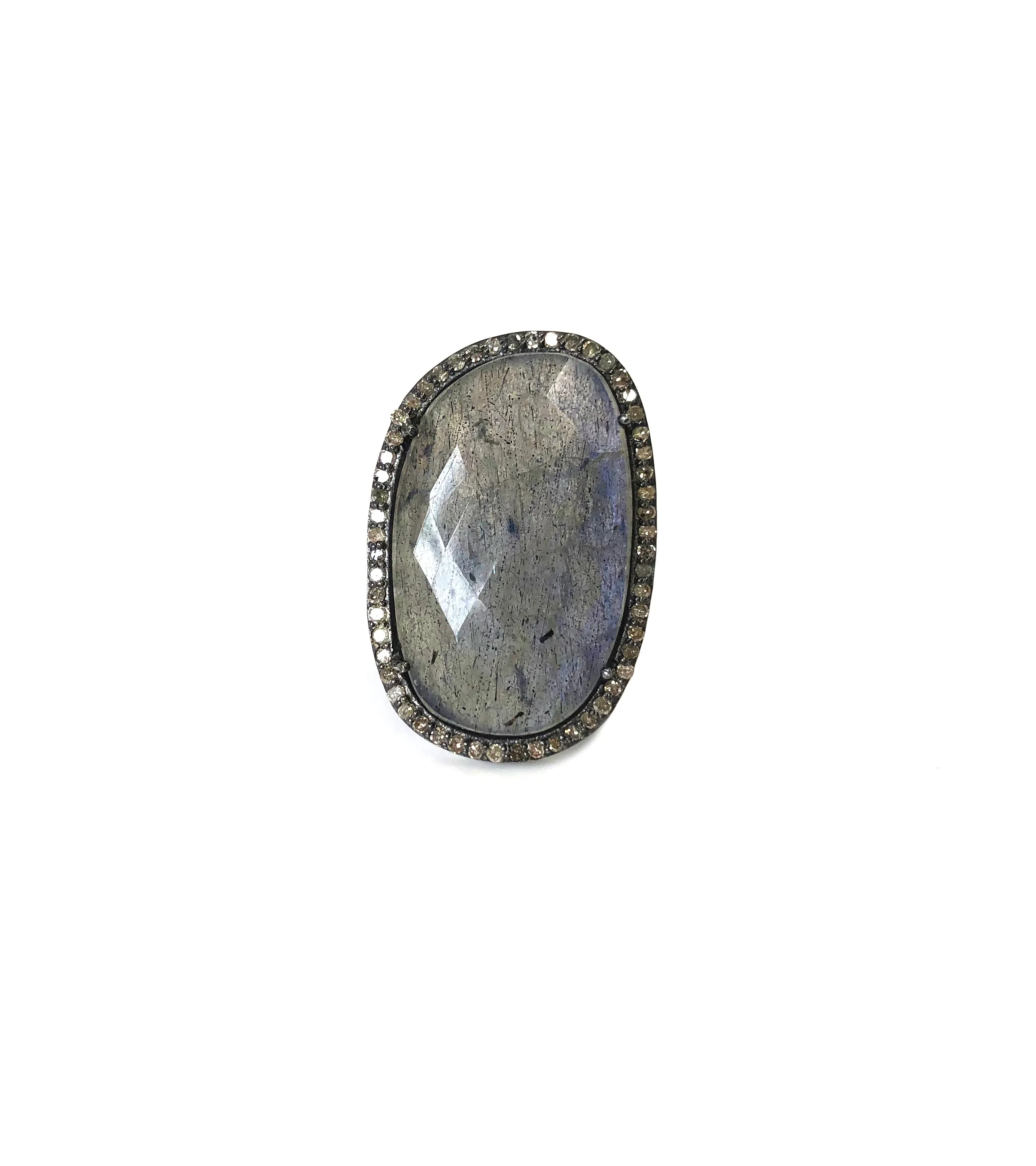 Labradorite & Diamond Ring
