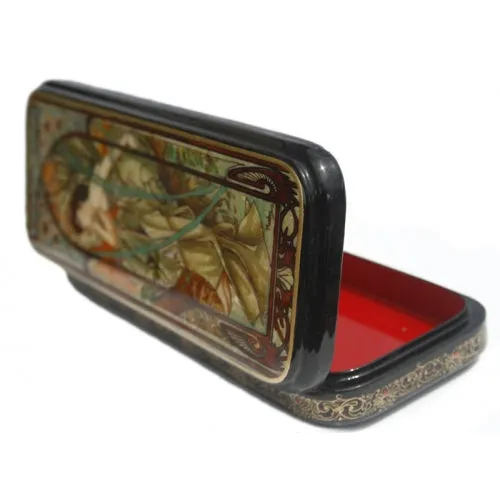 Lacquer Box Evening Contemplation Inspired by Mucha