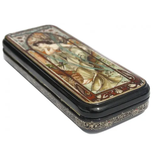 Lacquer Box Evening Contemplation Inspired by Mucha