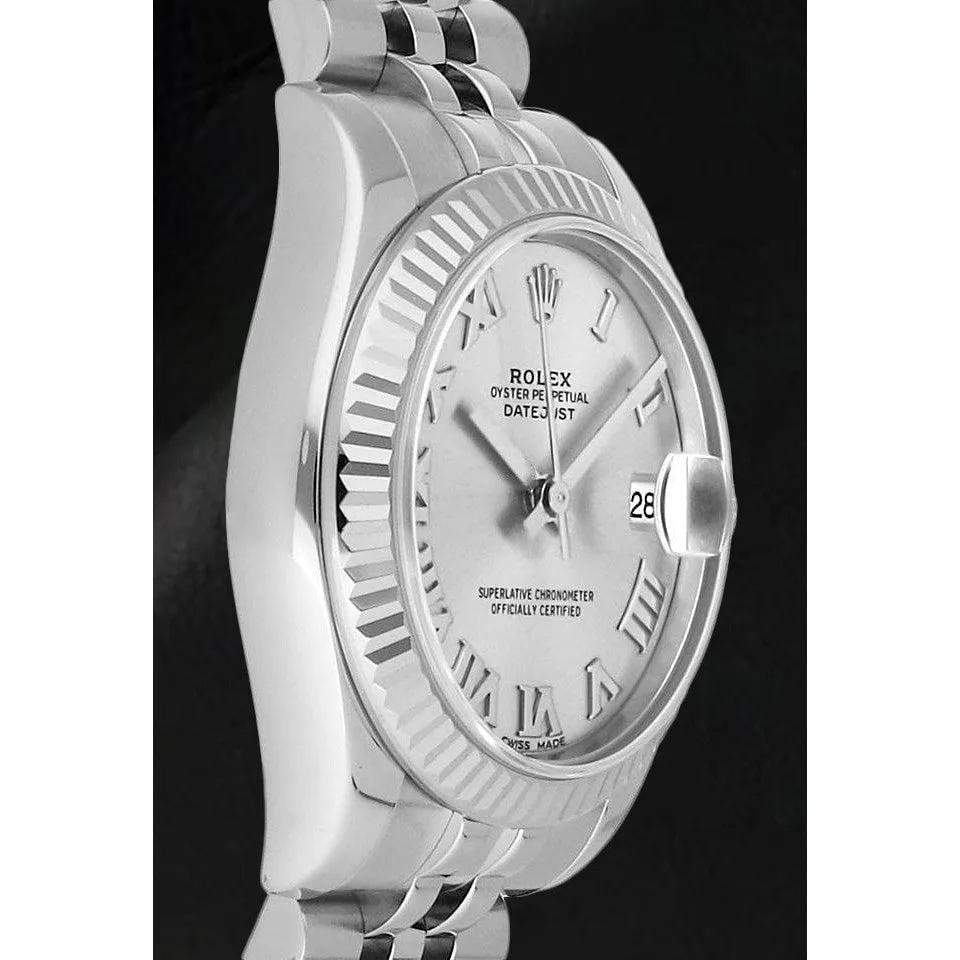 Ladies Rolex Date-just 31mm Silver Roman Dial Watch