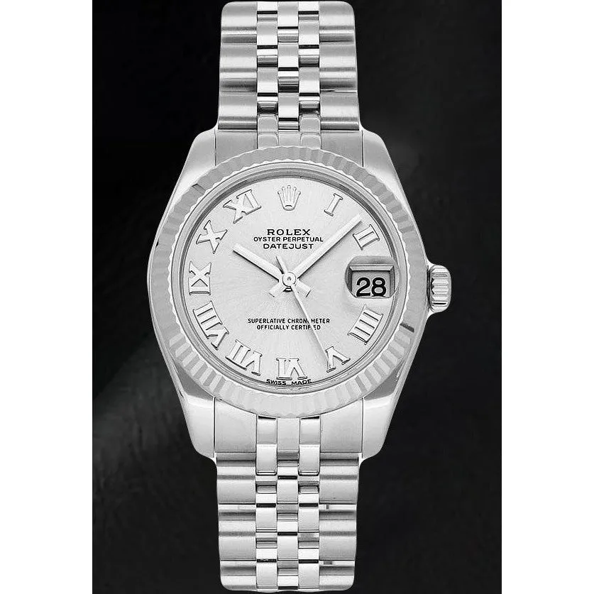 Ladies Rolex Date-just 31mm Silver Roman Dial Watch