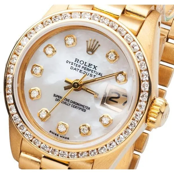 Lady Rolex Presidential Watch Mop Bezel President Yellow Gold