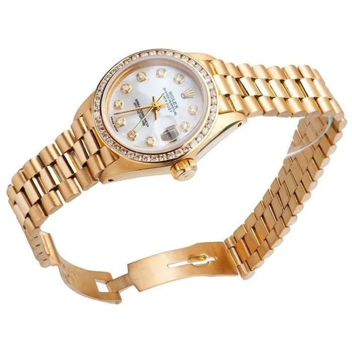 Lady Rolex Presidential Watch Mop Bezel President Yellow Gold