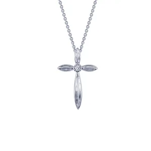 Lafonn Simulated Diamond 0.02ct Cross Necklace P0169CLP