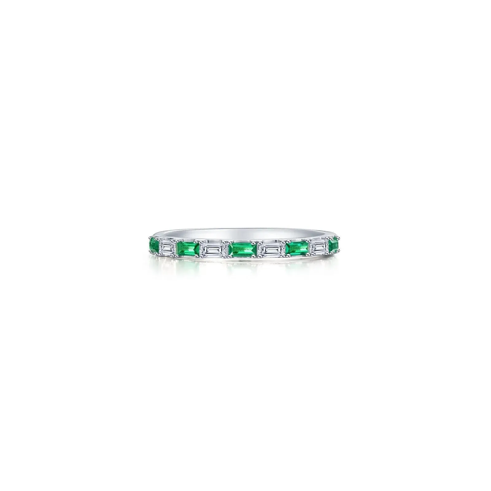 Lafonn Simulated Diamond & Emerald Baguette Half-Eternity Band R0537CEP05