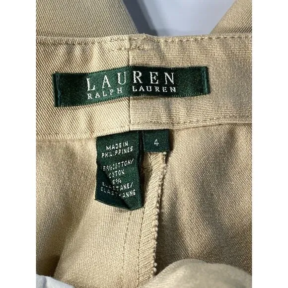 Lauren Ralph Lauren Womens Career Tan Jeans Size 4 Slide Pocket Straight Pant
