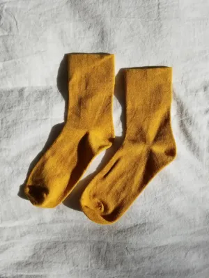 LE BON SHOPPE SNEAKER SOCKS || MUSTARD