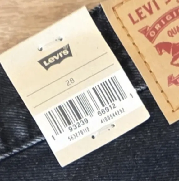 Levis Women's Denim 501 Short High Rise Fitted Raw Hem Black Size 28